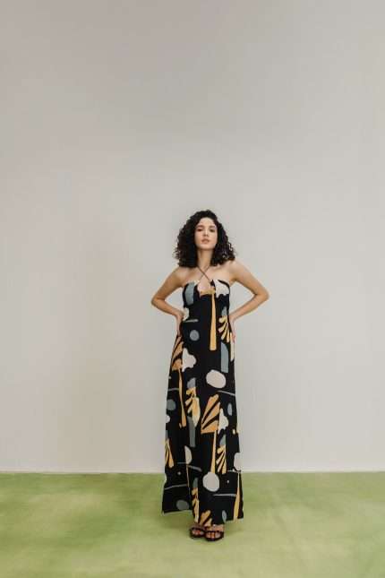 Sweet Bloom Halter Maxi Dress