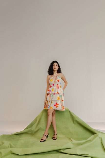 Ombre Flower Midi Dress