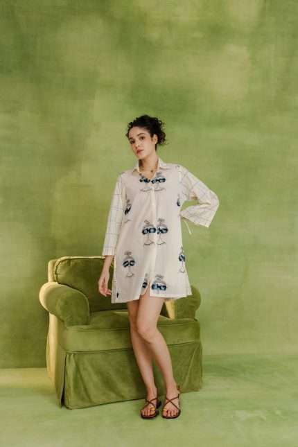 Blue Sunset Boho Shirt Dress